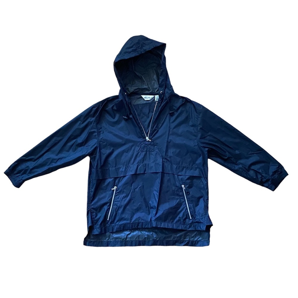 EDDIE BAUER black hooded windbreaker pullover parka